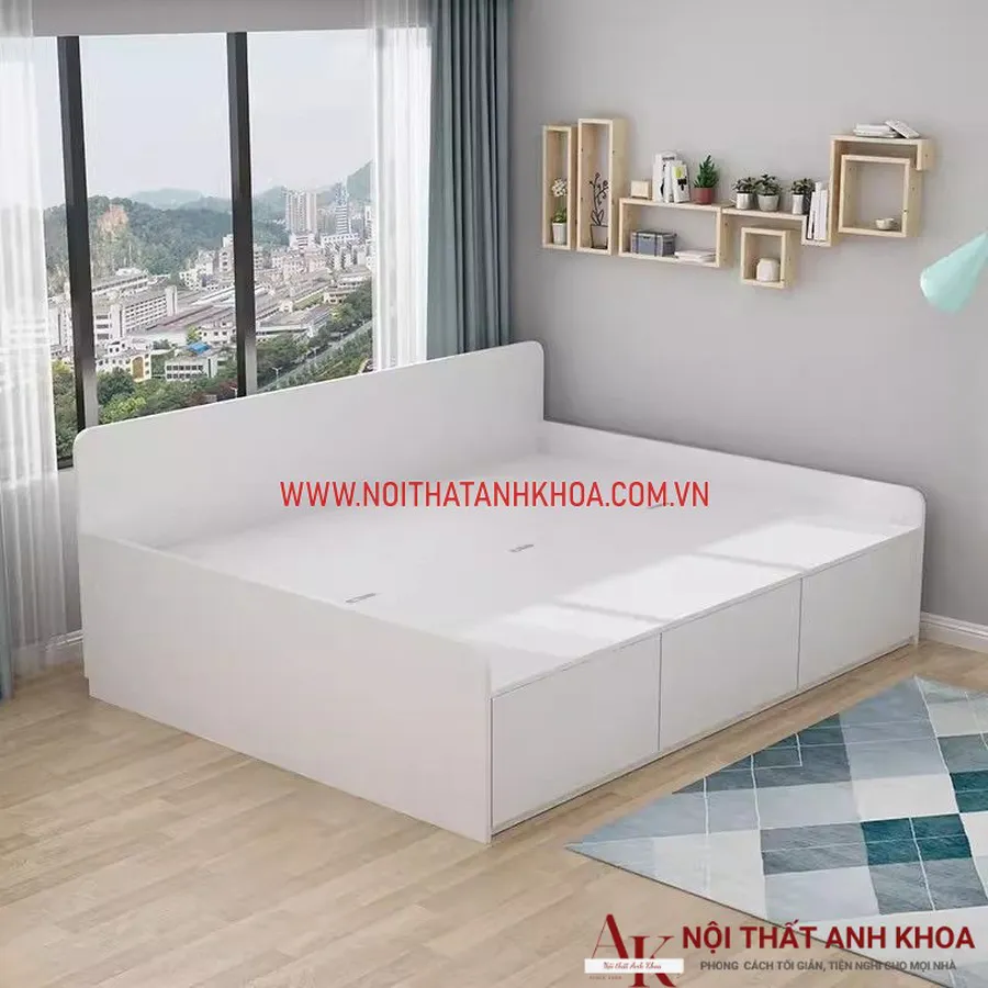 Giường Ngủ Gỗ Công Nghiệp Thiết Kế Ngăn Kéo Thông Minh