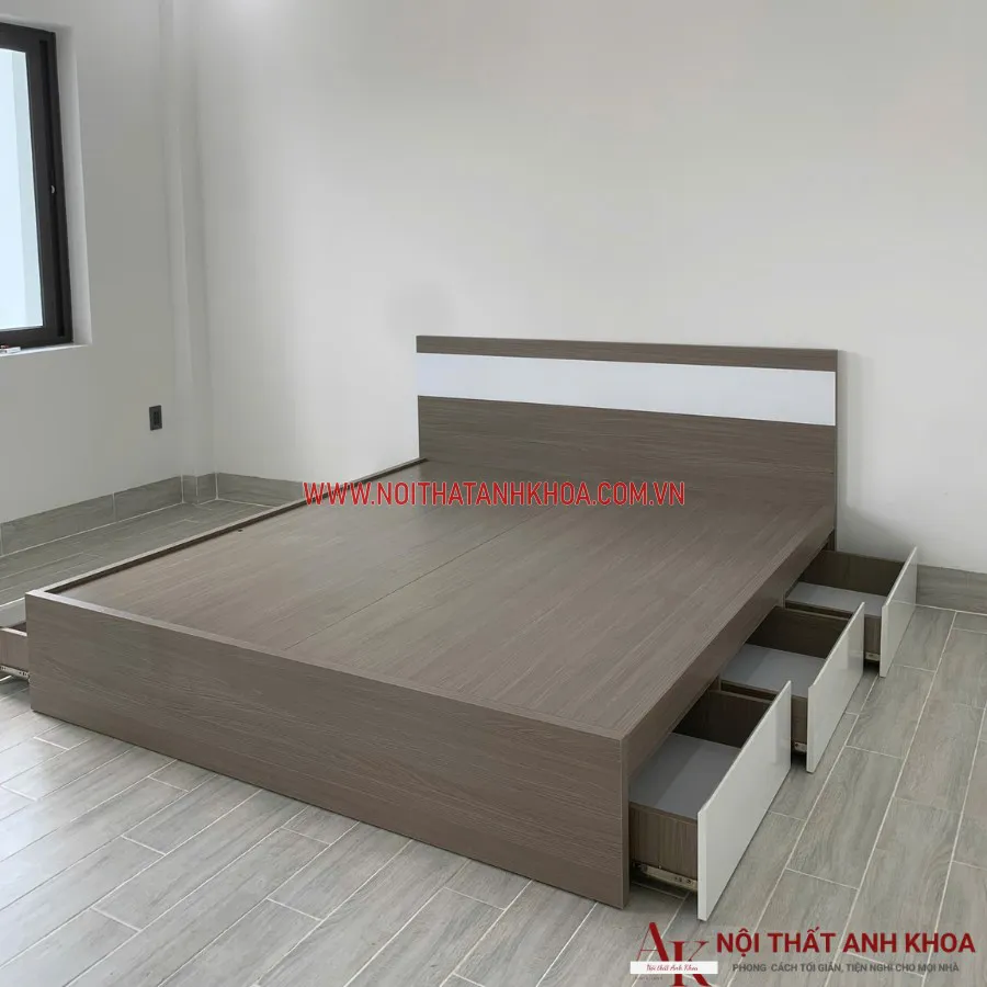Giường Ngủ Gỗ Ép Có Ngăn Kéo Đẹp Giá Rẻ