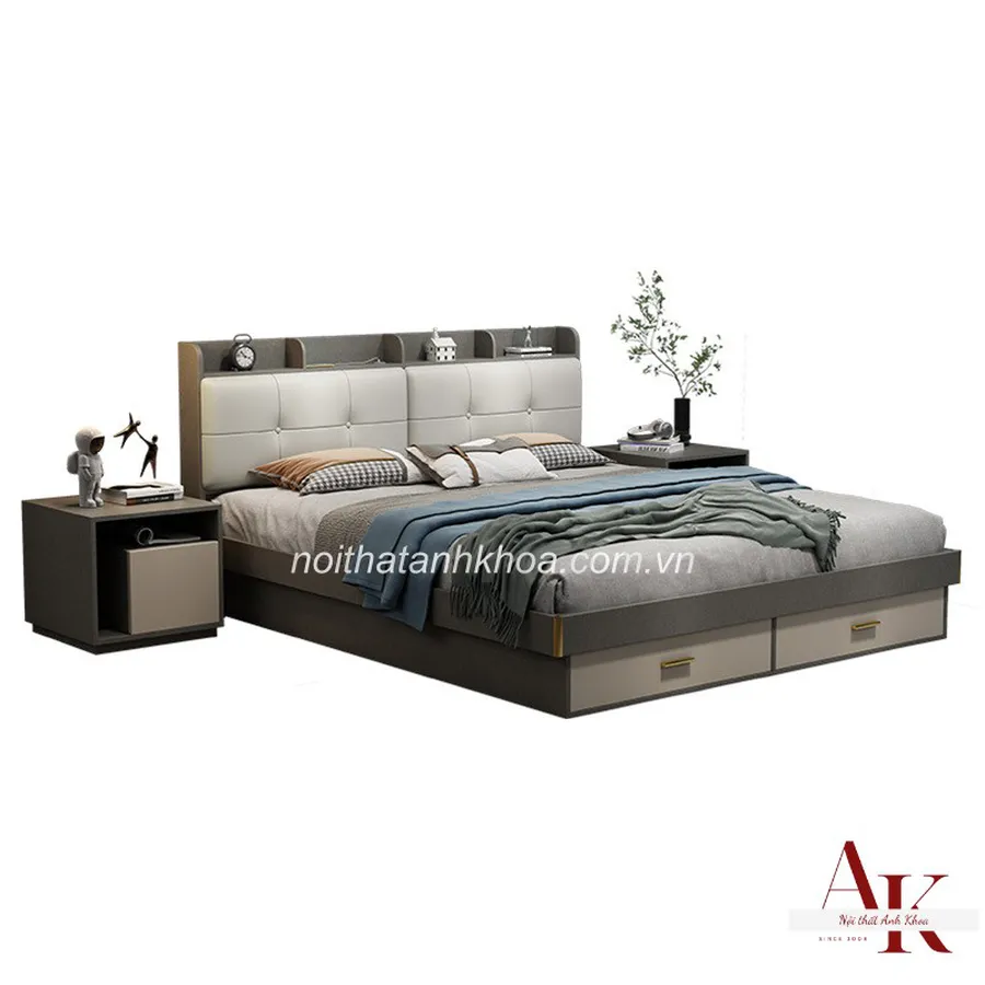 Giường Ngủ Gỗ Công Nghiệp Thiết Kế Hiện Đại Giá Tốt