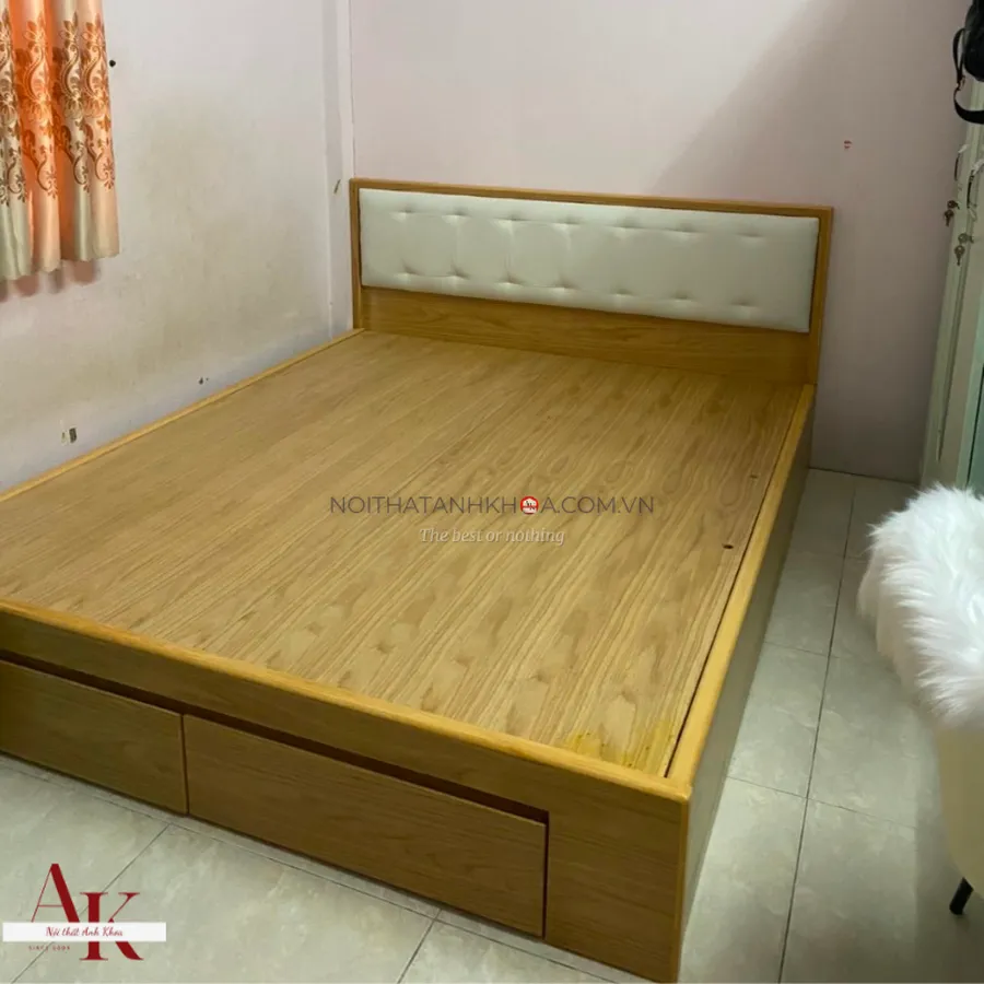 Giường Ngủ Gỗ Tự Nhiên 2 Hộc Tiện Lợi  Hiện Đại Giá Tốt