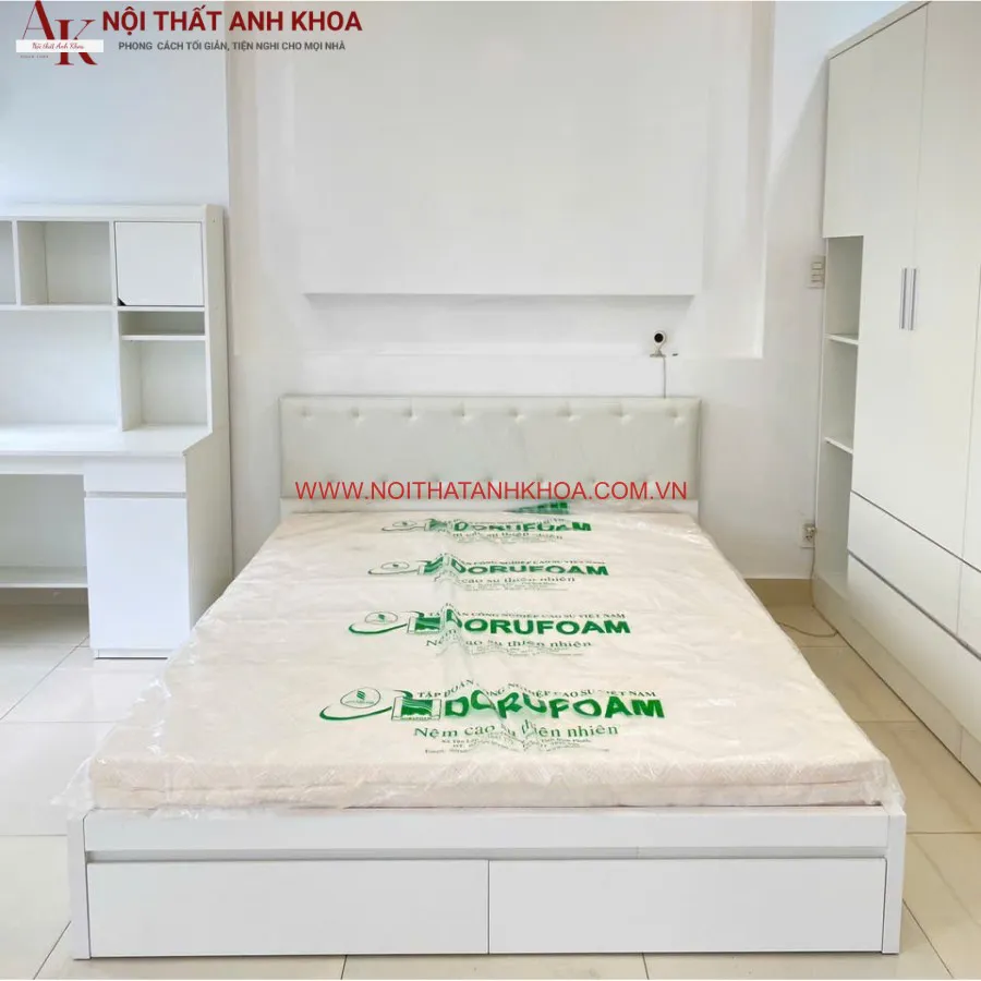 Giường Ngủ Gỗ Tự Nhiên 2 Hộc Tiện Lợi  Hiện Đại Giá Tốt