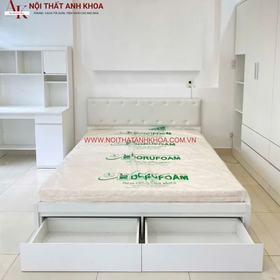 Giường Ngủ Gỗ Tự Nhiên 2 Hộc Tiện Lợi  Hiện Đại Giá Tốt