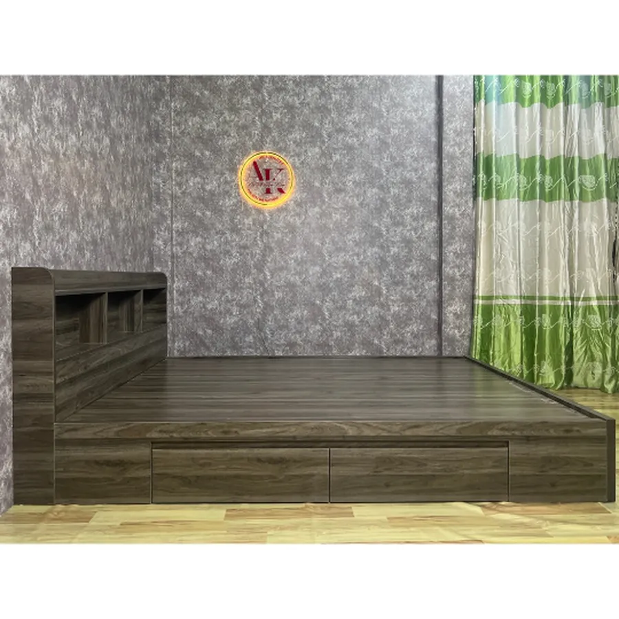 Giường Ngủ Gỗ Công Nghiệp MDF Đầu Kệ Hiện Đại Giá Rẻ
