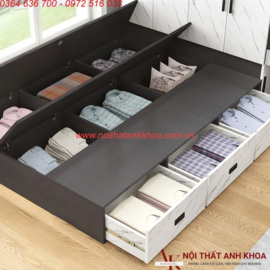 Giường Ngủ Kết Hợp Tủ Quần Áo Thông Minh Đẹp Tiện Lợi