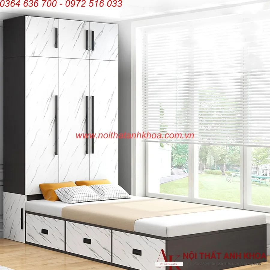 Giường Ngủ Kết Hợp Tủ Quần Áo Thông Minh Đẹp Tiện Lợi