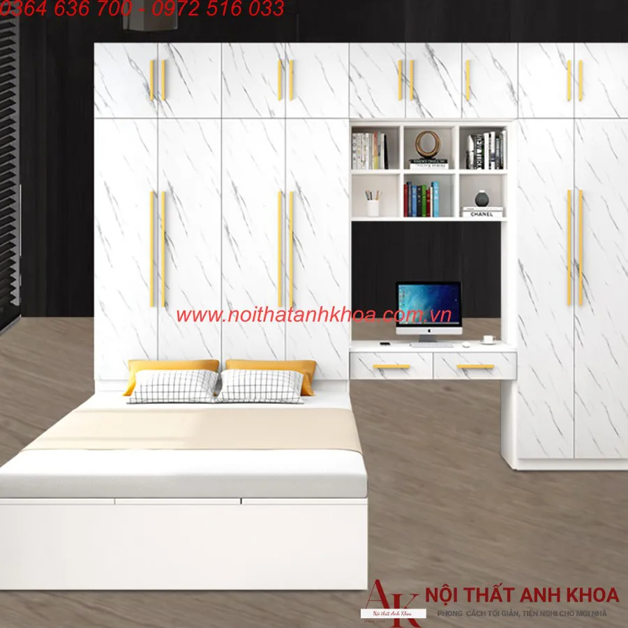 Giường Ngủ Kết Hợp Tủ Quần Áo Thông Minh Đẹp Tiện Lợi