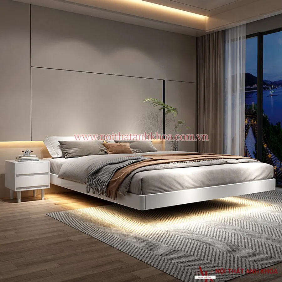 Giường Ngủ MDF Kiểu Nhật Thiết Kế Cao Cấp Sang Trọng