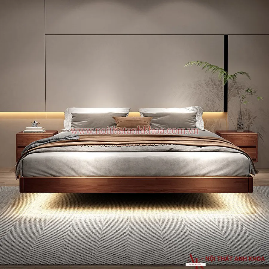 Giường Ngủ MDF Kiểu Nhật Thiết Kế Cao Cấp Sang Trọng