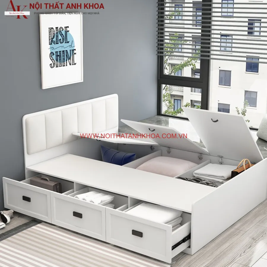 Giường Ngủ Sang Trọng Gỗ Công Nghiệp