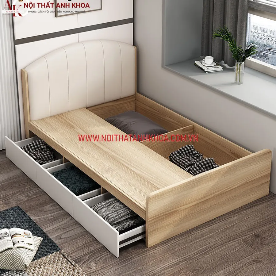 Giường Ngủ Thông Minh Gỗ Công Nghiệp Cho Phòng Nhỏ