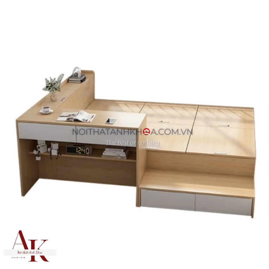 Giường Ngủ Thông Minh Gỗ Công Nghiệp MDF Tiện Lợi