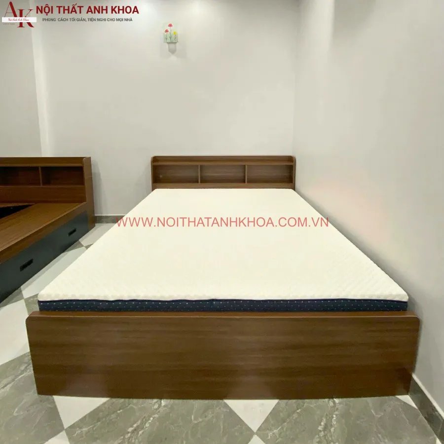 Giường Ngủ Thông Minh Gỗ MDF Màu Nâu Vân Gỗ