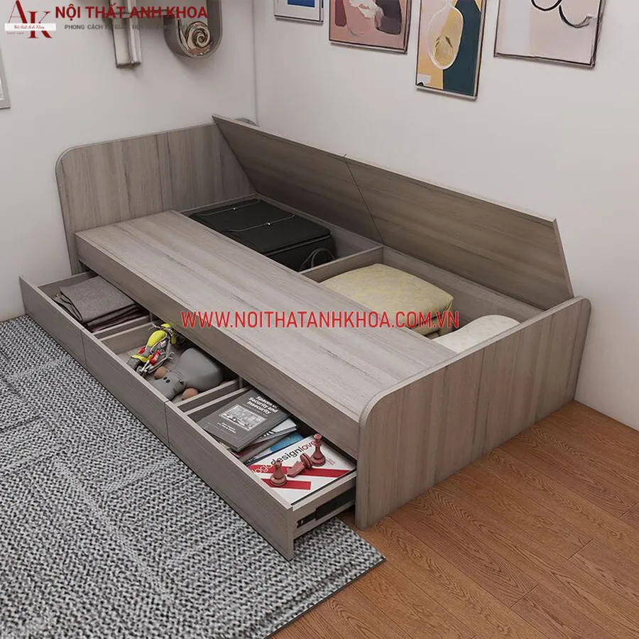 Giường Ngủ Thông Minh Tiết Kiệm Diện Tích Gỗ Công Nghiệp