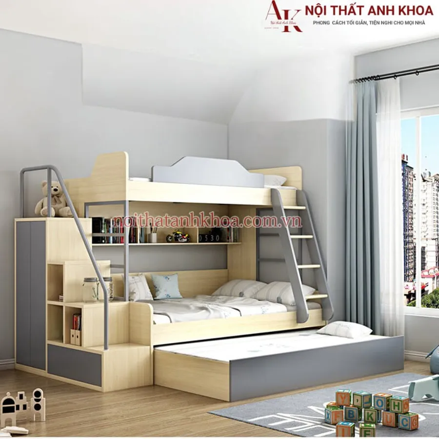 Giường Tầng Gỗ Công Nghiệp Cho Bé Hiện Đại Giá Rẻ