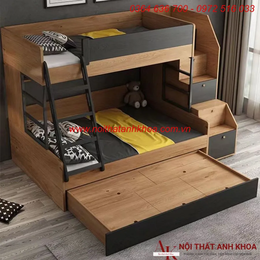 Giường Tầng Gỗ Công Nghiệp Cho Trẻ Em Giá Rẻ