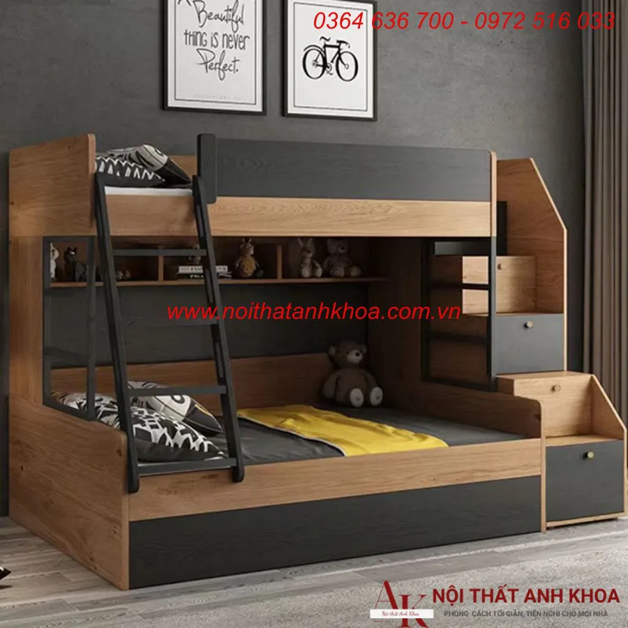 Giường Tầng Gỗ Công Nghiệp Cho Trẻ Em Giá Rẻ