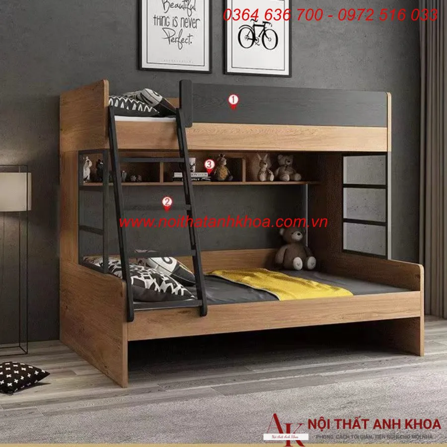 Giường Tầng Gỗ Công Nghiệp Cho Trẻ Em Giá Rẻ