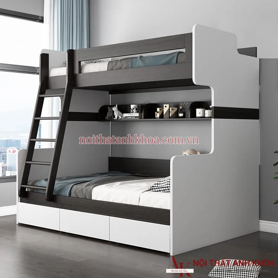 Giường Tầng Gỗ Công Nghiệp MDF Cho Bé Đẹp Hiện Đại Giá Rẻ