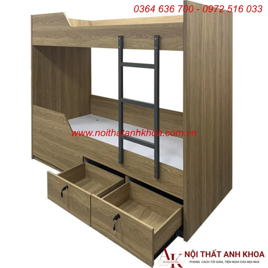 Giường Tầng Gỗ Công Nghiệp Thiết Kế Đẹp Hiện Đại