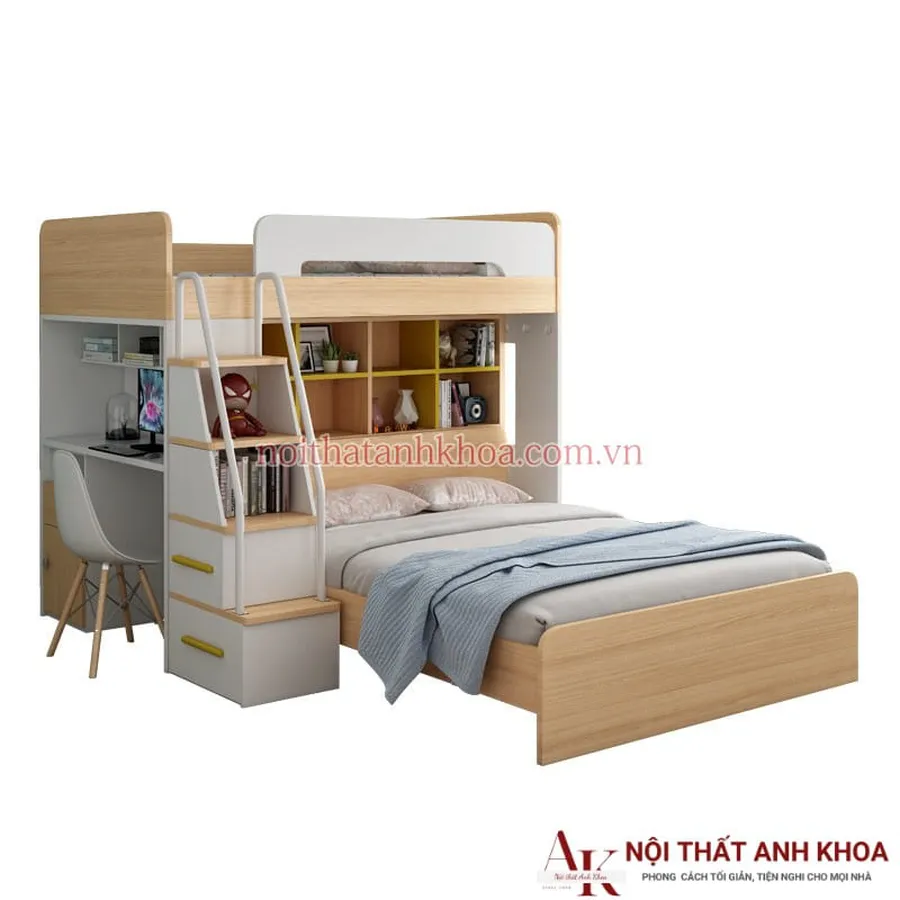Giường Tầng Kết Hợp Bàn Học Thông Minh Hiện Đại Giá Rẻ
