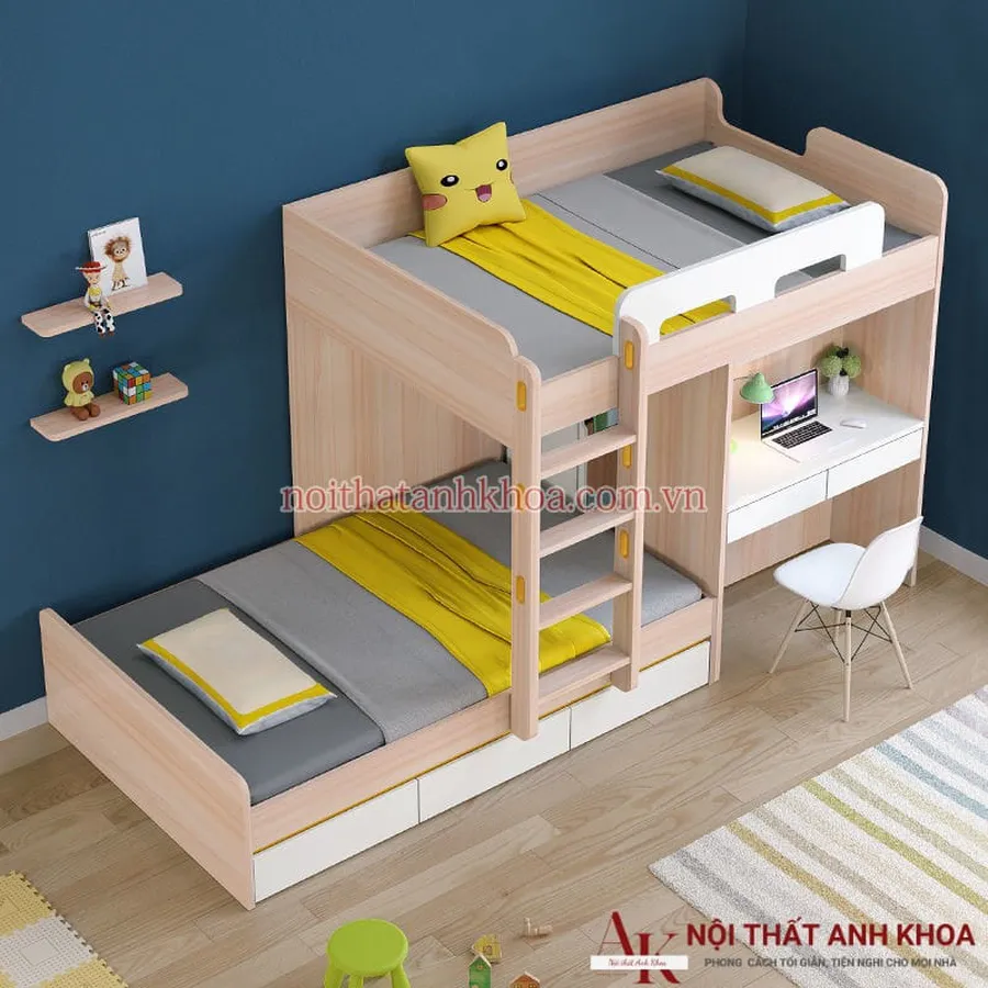 Giường Tầng Kết Hợp Tủ Quần Áo Và Bàn Học Đẹp Giá Rẻ