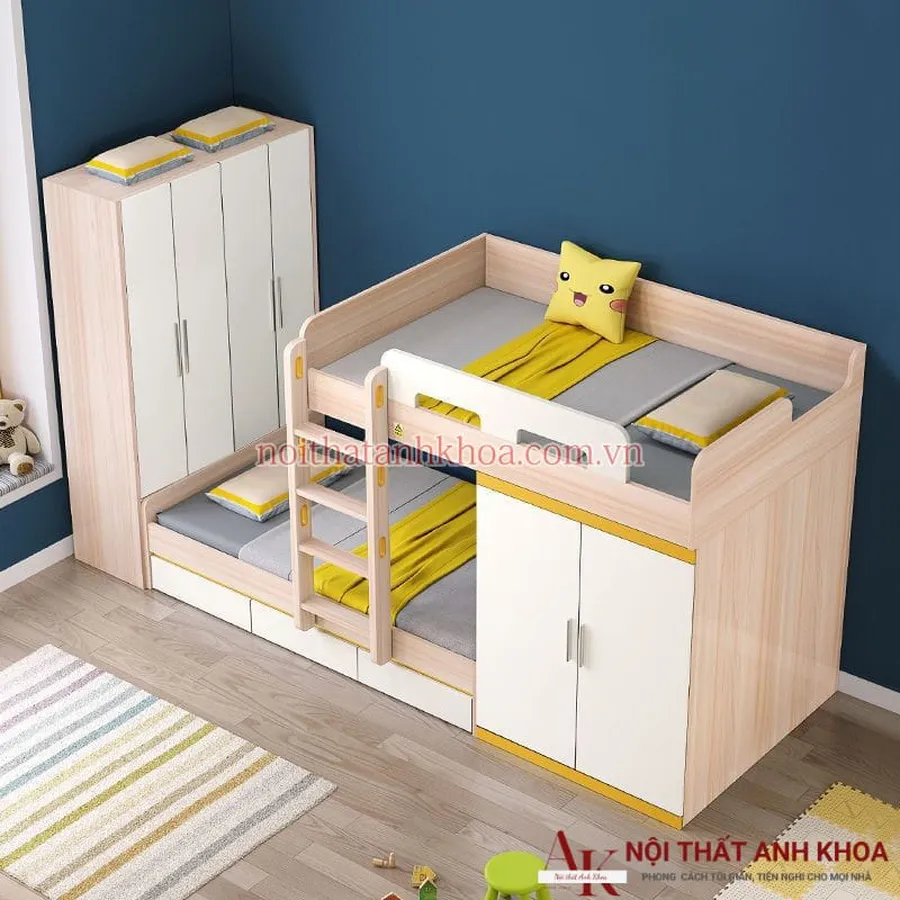 Giường Tầng Kết Hợp Tủ Quần Áo Và Bàn Học Đẹp Giá Rẻ