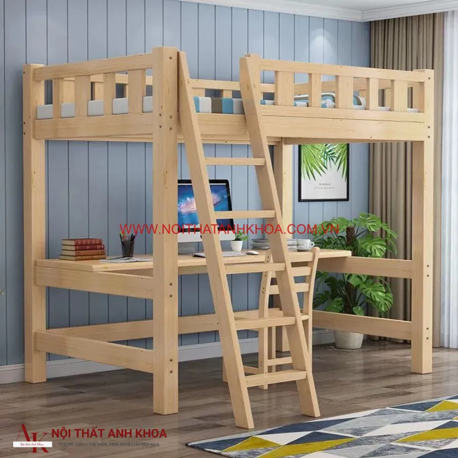 Giường Tầng Thông Minh Kết Hợp Bàn Học Đẹp Hiện Đại Giá Rẻ