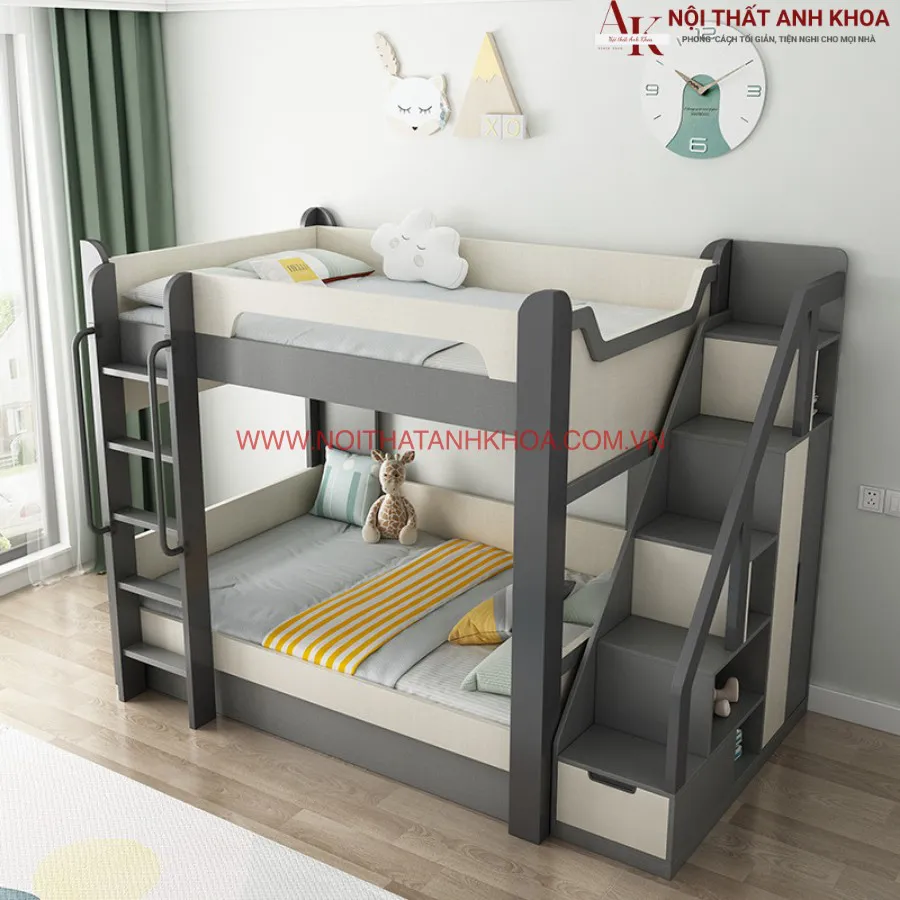 Giường Tầng Trẻ Em Gỗ Công Nghiệp Đẹp Cao Cấp