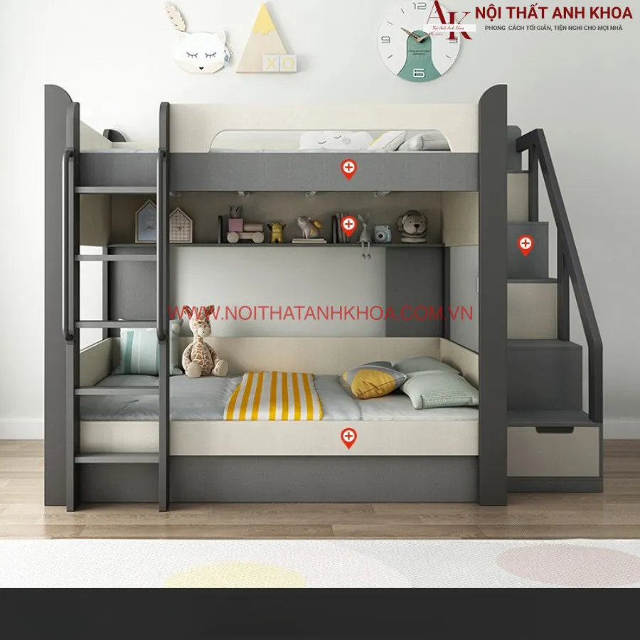 Giường Tầng Trẻ Em Gỗ Công Nghiệp Đẹp Cao Cấp