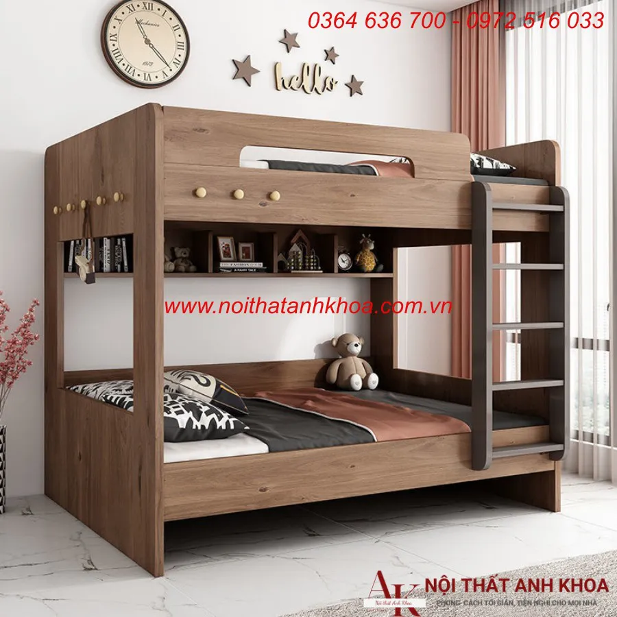 Giường Tầng Trẻ Em Gỗ Công Nghiệp Đẹp Thông Minh