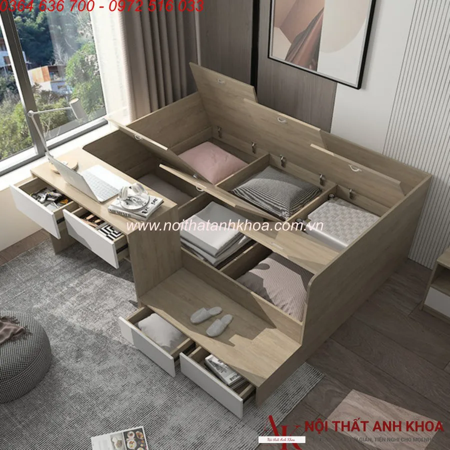 Giường Ngủ Thông Minh Kết Hợp Bàn Học Đẹp Tiện Ích
