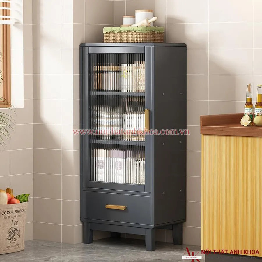 Kệ Để Chén Bật Cánh Kính Thông Minh Gỗ Công Nghiệp