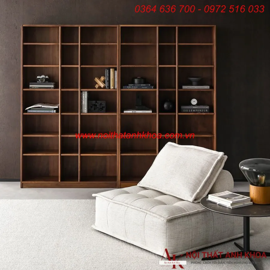 Kệ Để Sách Đứng Gỗ Công Nghiệp Màu Nâu Vân Gỗ Đẹp Hiện Đại