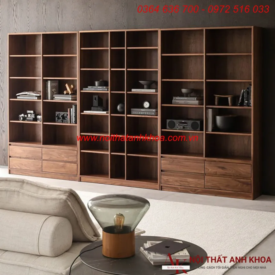 Kệ Để Sách Đứng Gỗ Công Nghiệp Màu Nâu Vân Gỗ Đẹp Hiện Đại