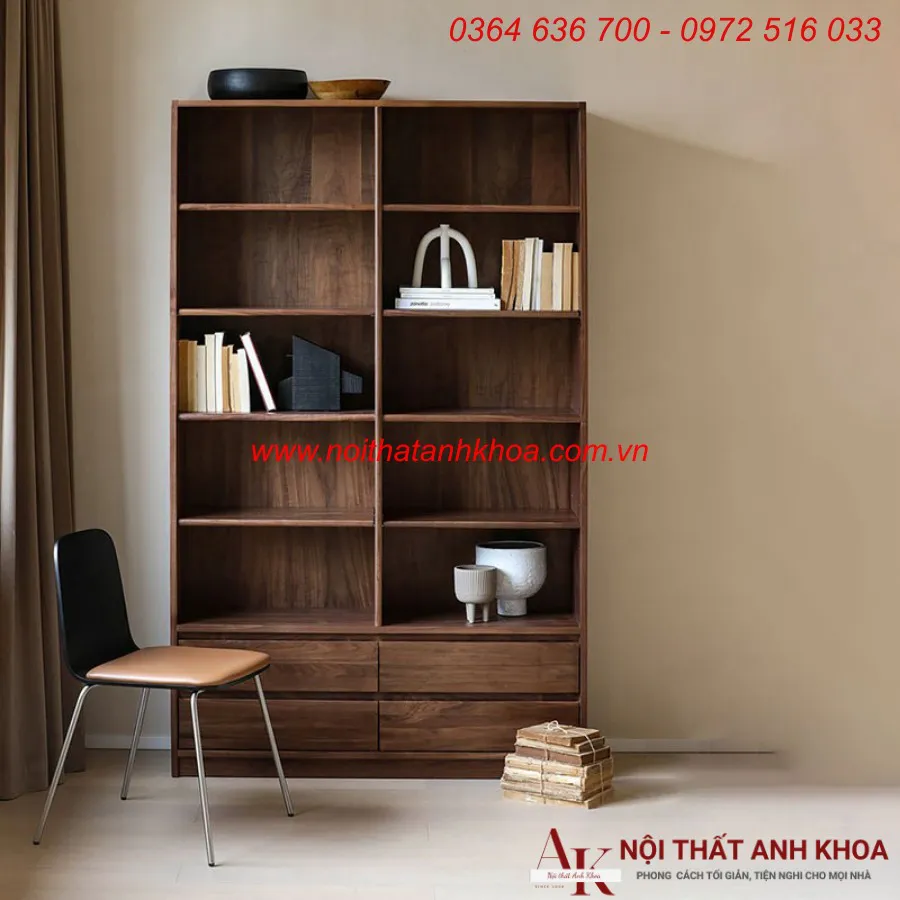 Kệ Để Sách Đứng Gỗ Công Nghiệp Màu Nâu Vân Gỗ Đẹp Hiện Đại