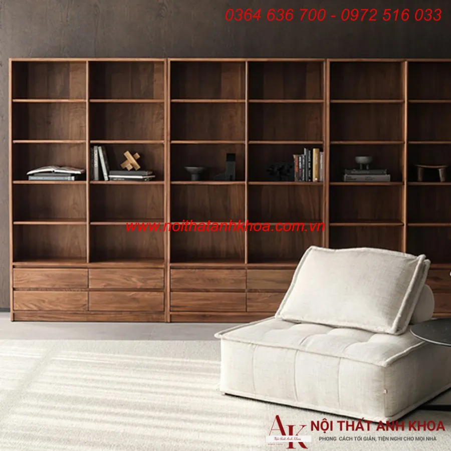 Kệ Để Sách Đứng Gỗ Công Nghiệp Màu Nâu Vân Gỗ Đẹp Hiện Đại