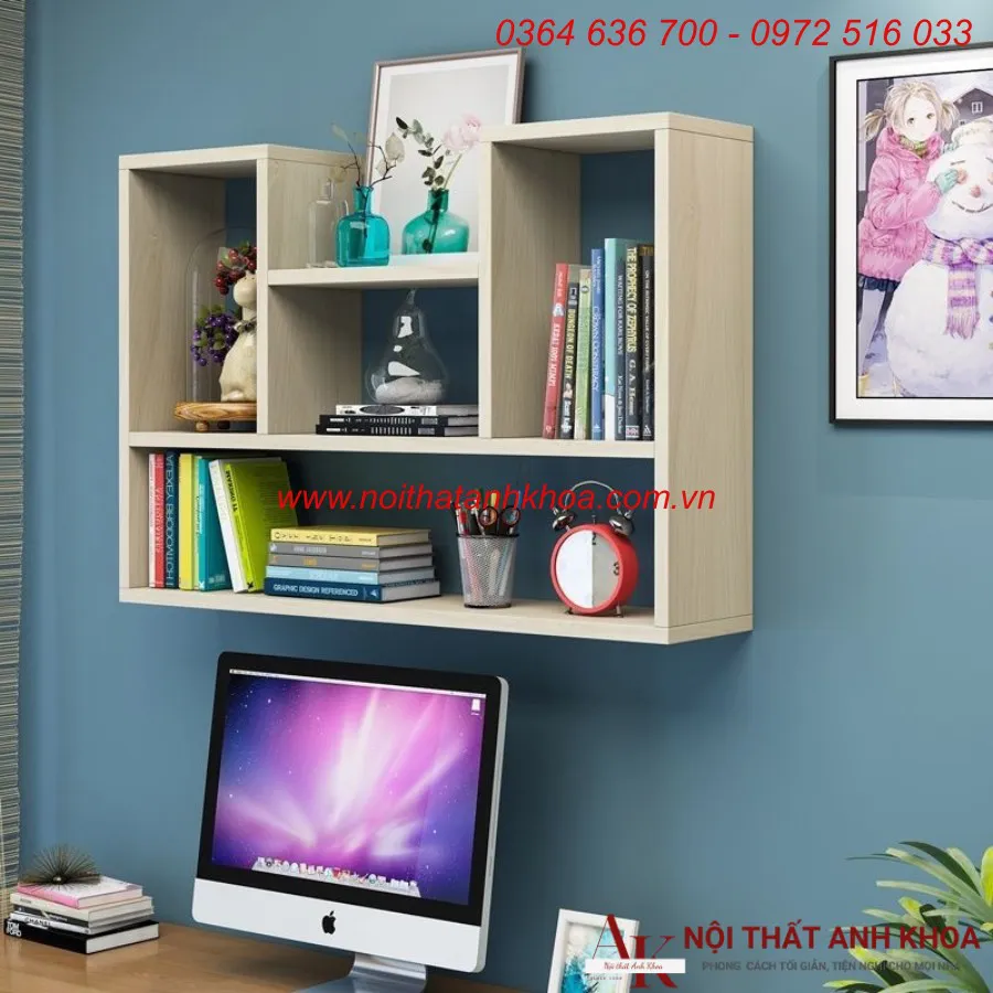 Kệ Để Sách Treo Tường Đơn Giản Gỗ Công Nghiệp