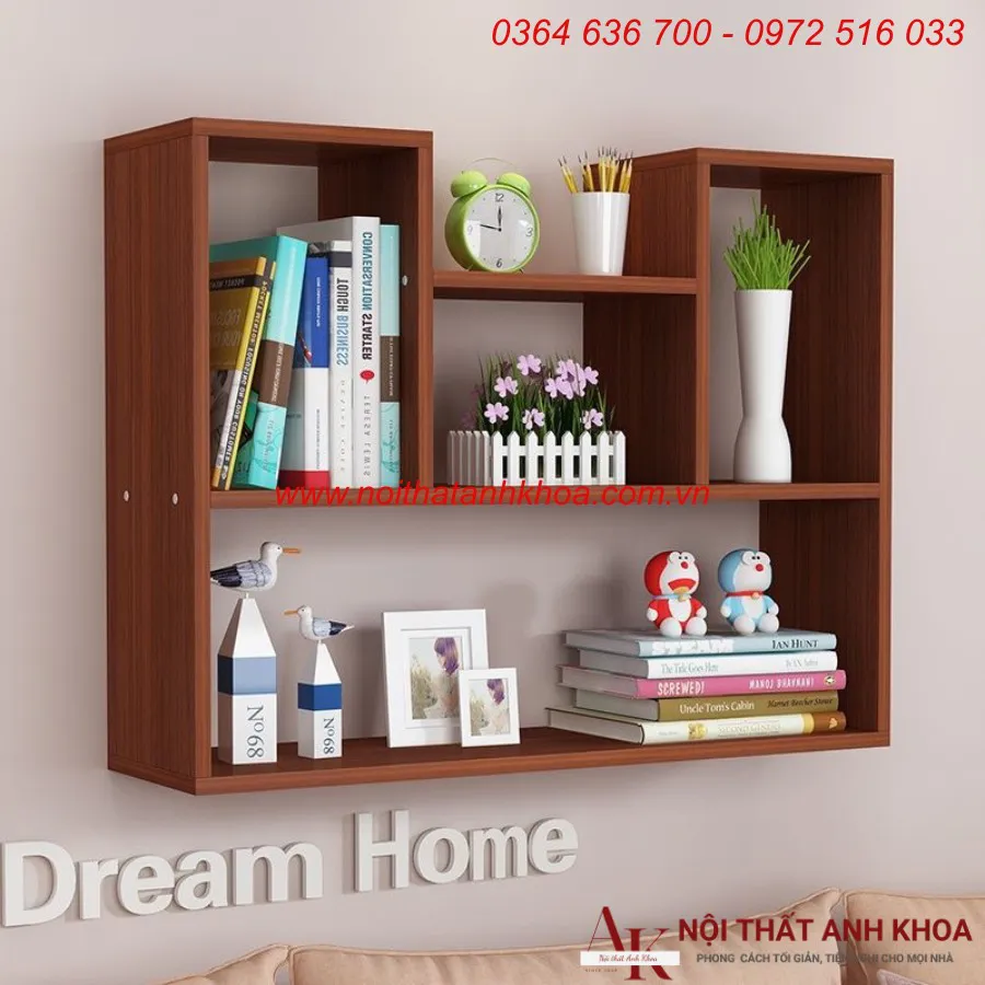 Kệ Để Sách Treo Tường Đơn Giản Gỗ Công Nghiệp
