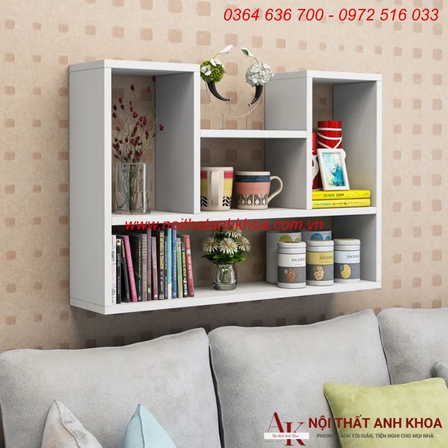 Kệ Để Sách Treo Tường Đơn Giản Gỗ Công Nghiệp