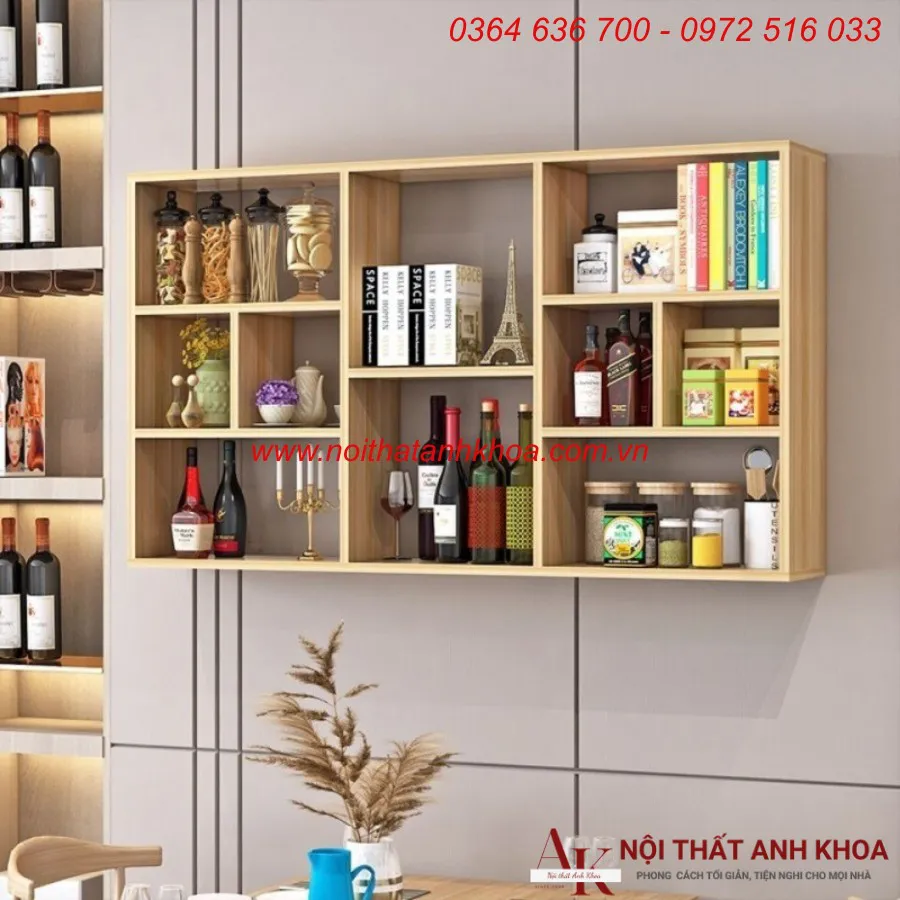 Kệ Sách Treo Tường Giá Rẻ Gỗ MDF Cao Cấp