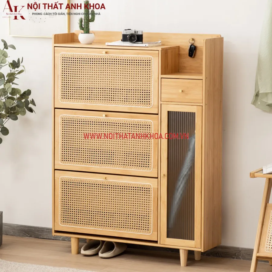 Kệ Giày Đẹp Thông Minh 3 Tầng Gỗ Công Nghiệp Cao Cấp