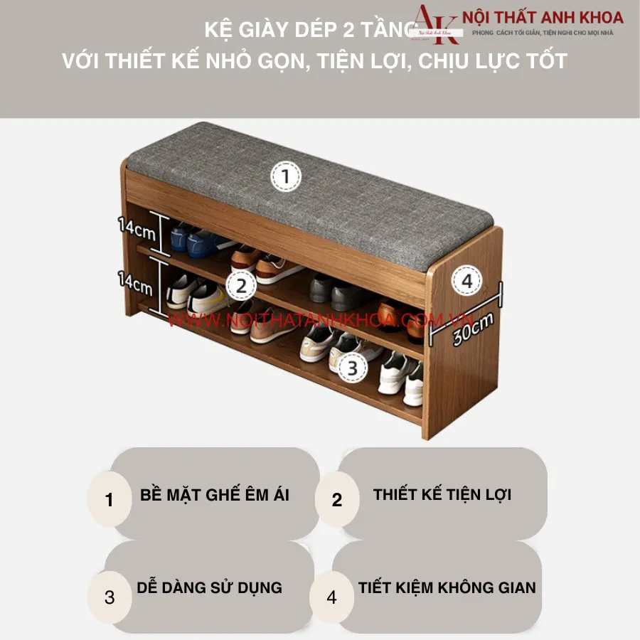Kệ Giày Thông Minh Gỗ Công Nghiệp Hiện Đại Tối Giản