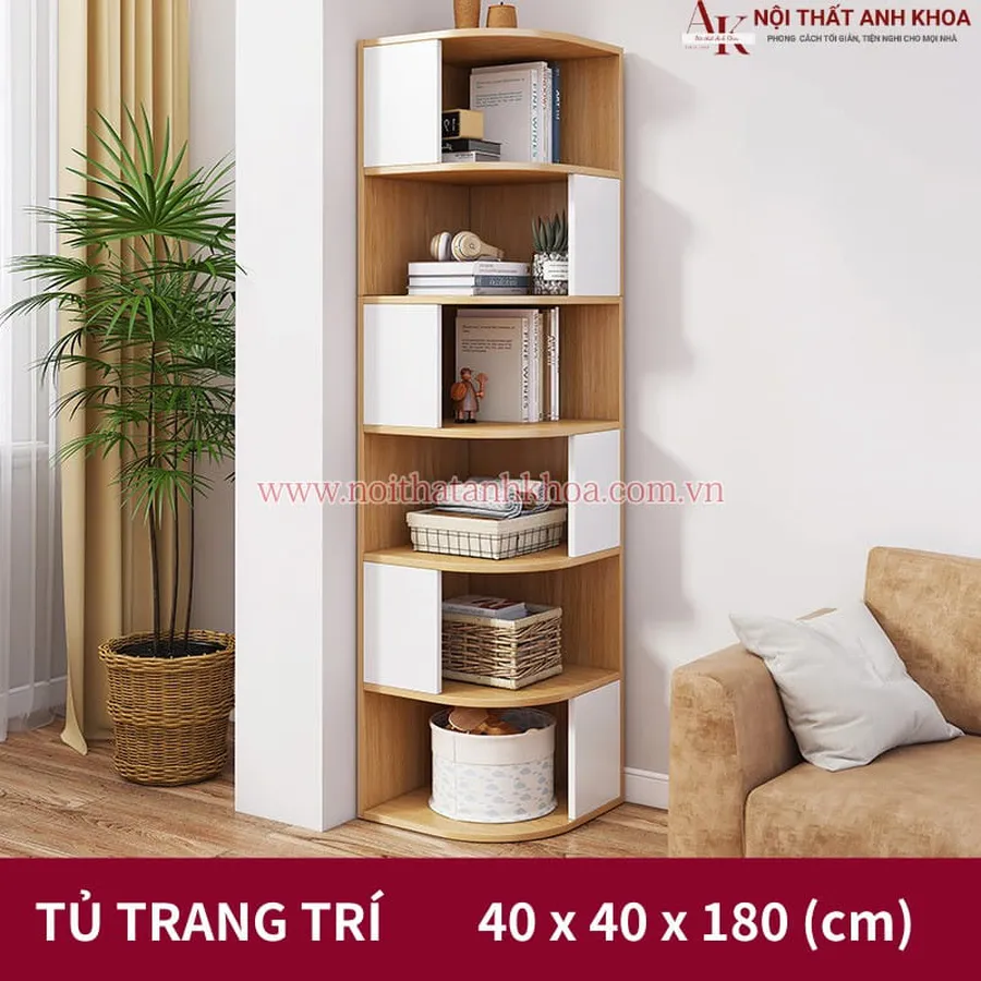 Kệ Gỗ Góc Tường Đẹp Hiện Đại Giá Tốt