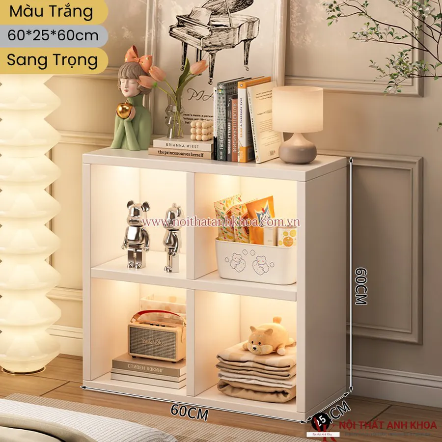 Kệ Gỗ Trang Trí Gỗ Công Nghiệp Nhỏ Có Đèn Led