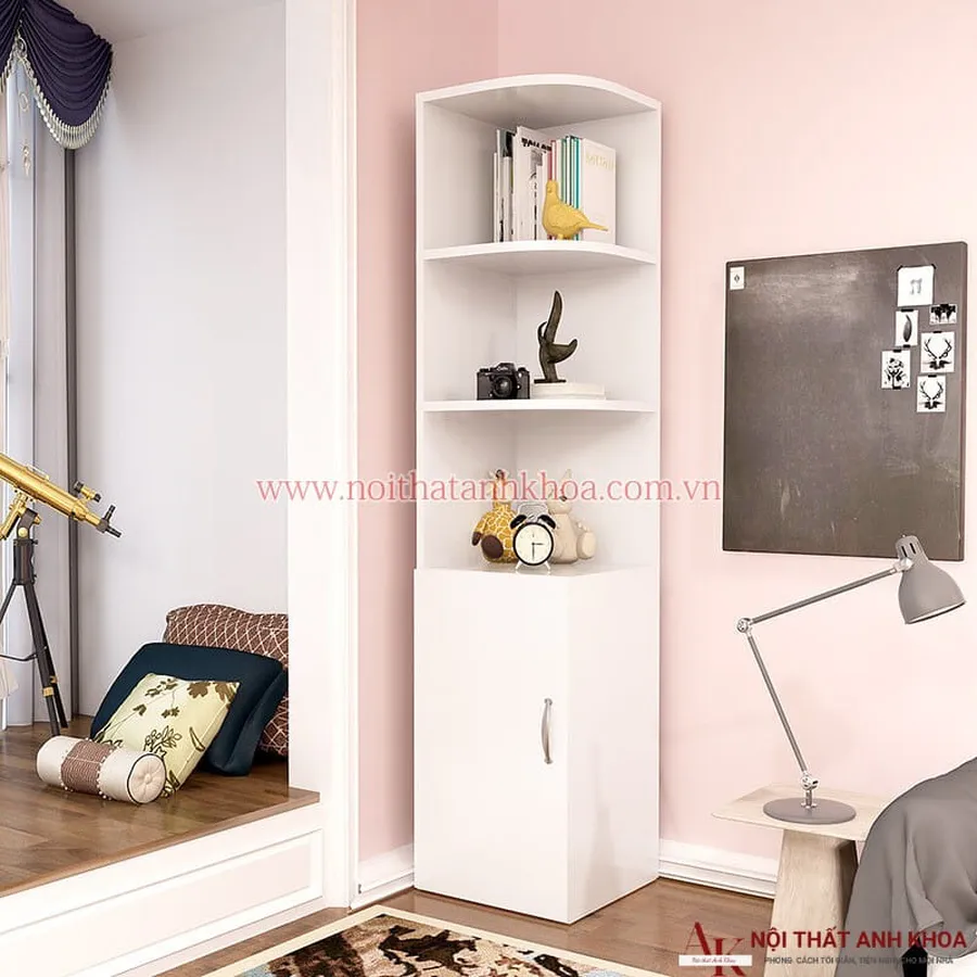Kệ Góc Tường Phòng Khách Gỗ Công Nghiệp Đẹp Thông Minh
