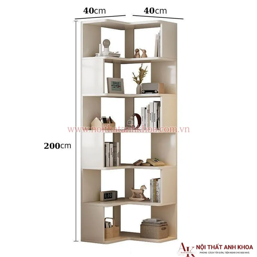 Kệ Góc Tường Trang Trí Phòng Khách Bằng Gỗ Công Nghiệp Đẹp Tiện Lợi