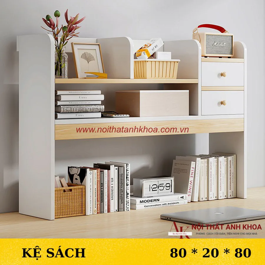 Kệ Sách Để Bàn Gỗ Công Nghiệp MDF Phủ Melamine Đẹp Hiện Đại Giá Tốt