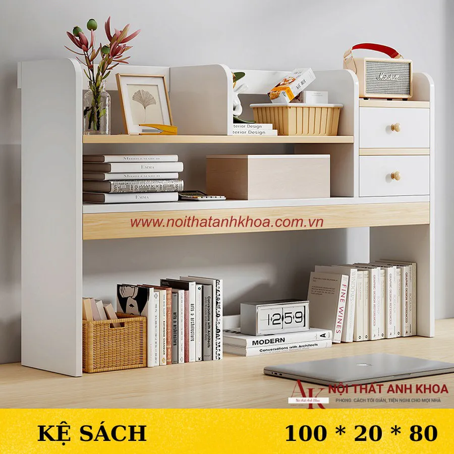 Kệ Sách Để Bàn Gỗ Công Nghiệp MDF Phủ Melamine Đẹp Hiện Đại Giá Tốt