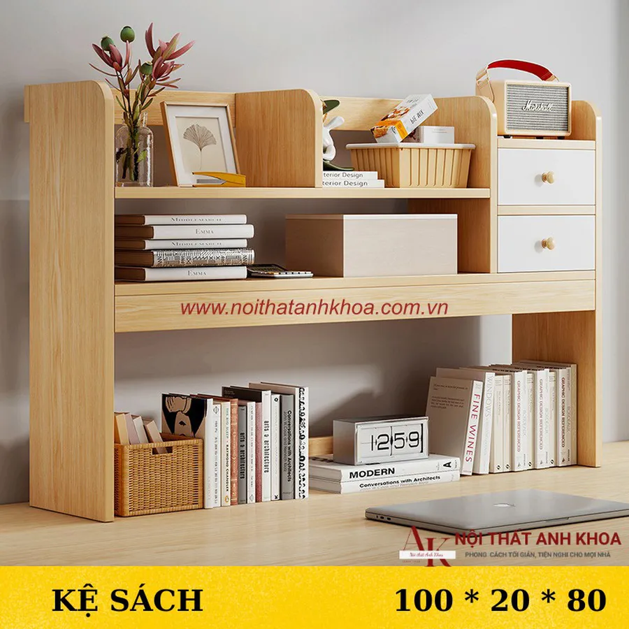Kệ Sách Để Bàn Gỗ Công Nghiệp MDF Phủ Melamine Đẹp Hiện Đại Giá Tốt
