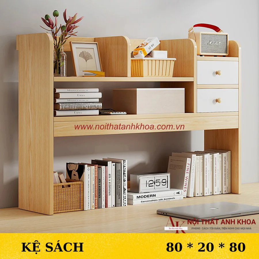 Kệ Sách Để Bàn Gỗ Công Nghiệp MDF Phủ Melamine Đẹp Hiện Đại Giá Tốt